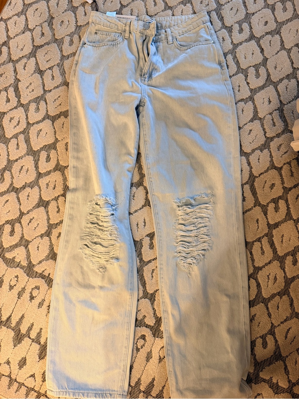 WeWoreWhat Light Wash Distressed Women's Jeans - Casual Straight Leg